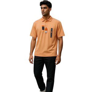 Men's St. Johns Bay Polo Shirt-New with tags-Size L-Melon colored-short sleeve